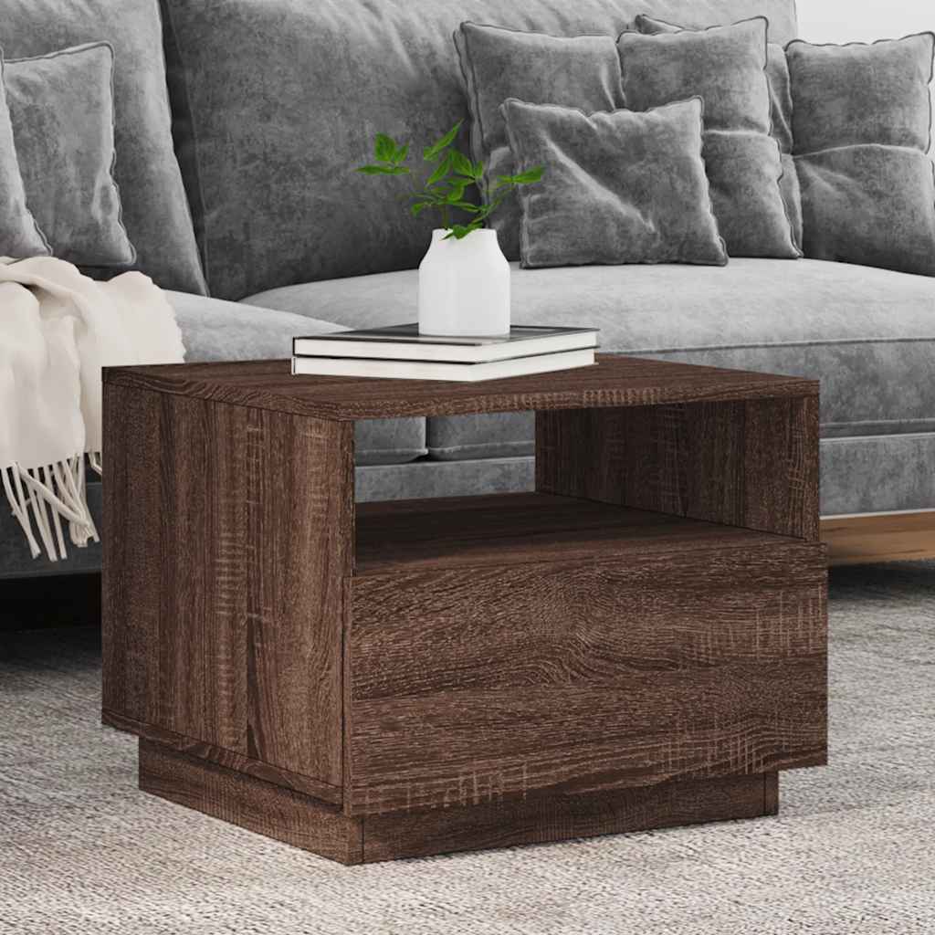 Coffee Table With Led Lights 50X49X40 Cm