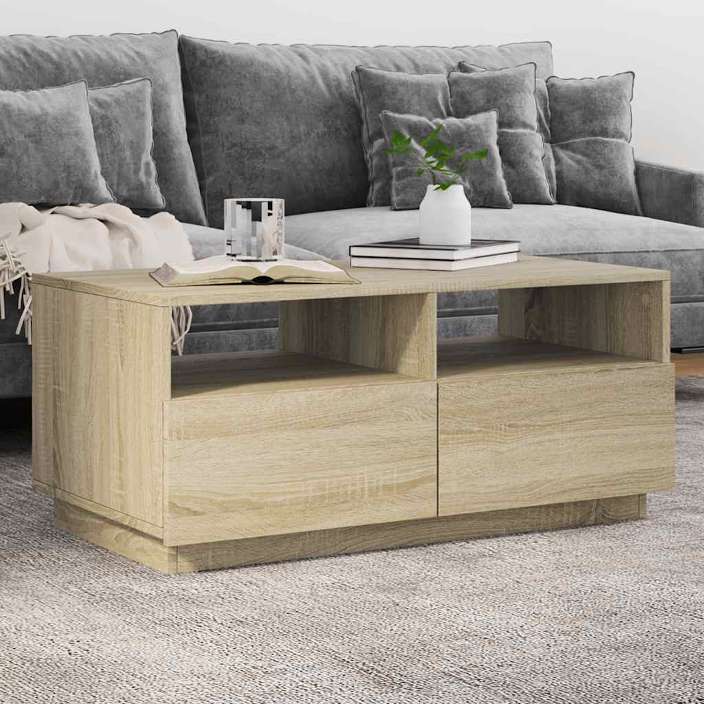 Coffee Table With Led Lights 50X49X40 Cm