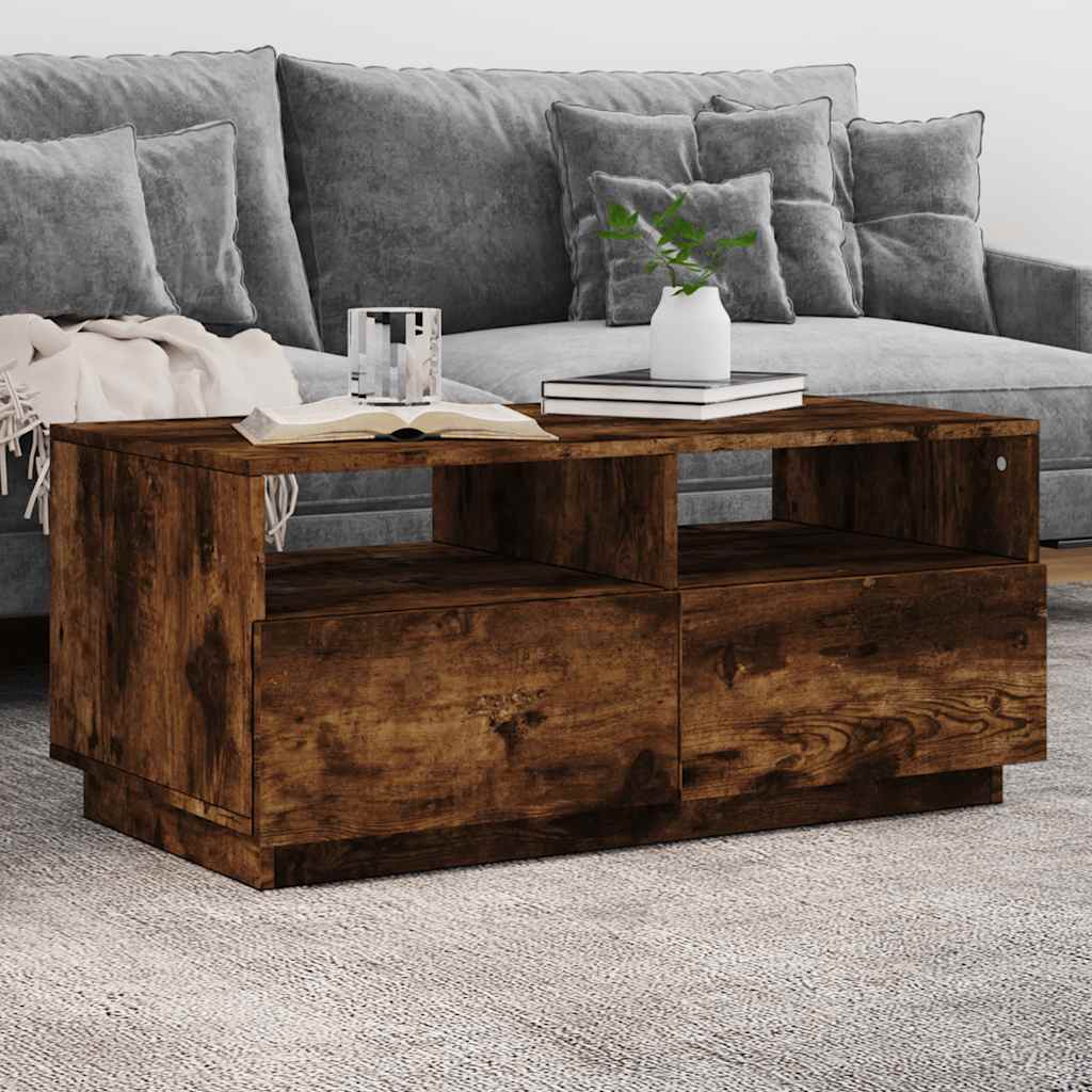 Coffee Table With Led Lights 50X49X40 Cm