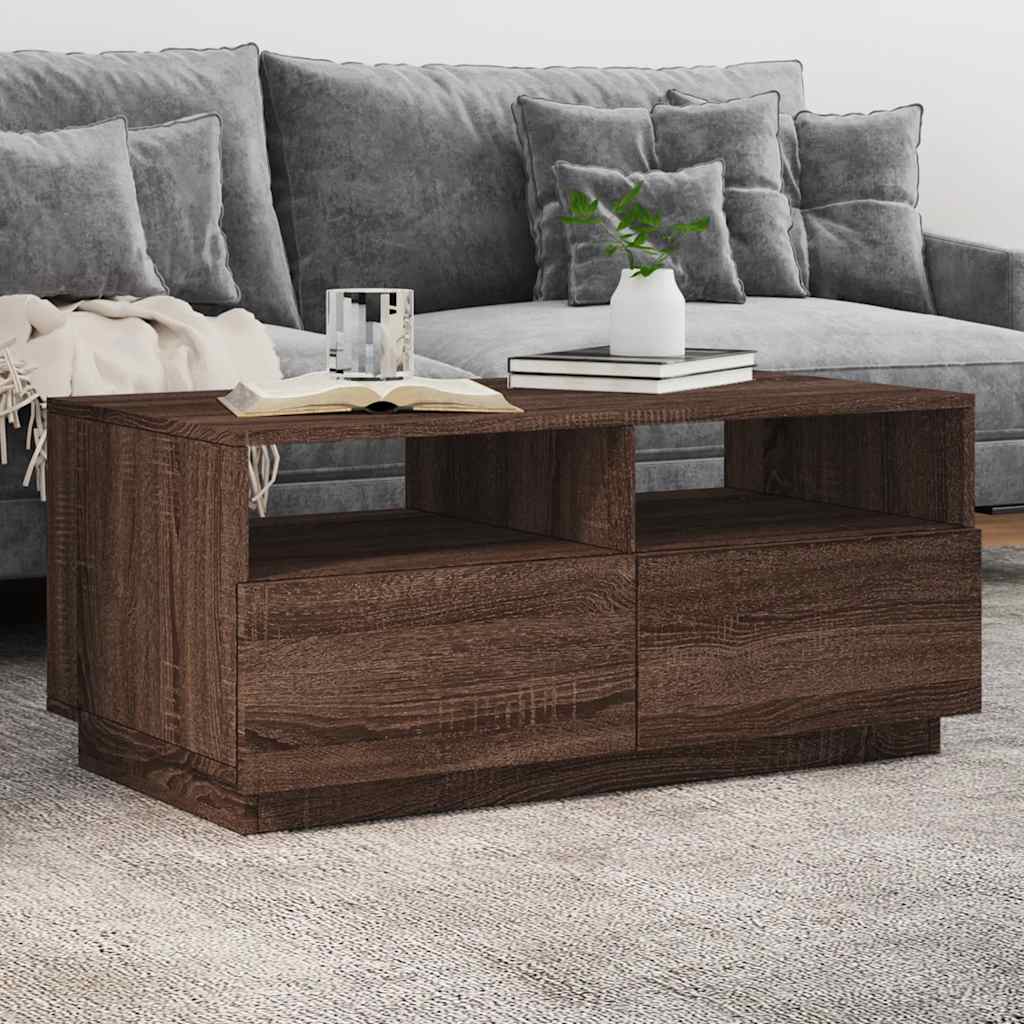 Coffee Table With Led Lights 50X49X40 Cm