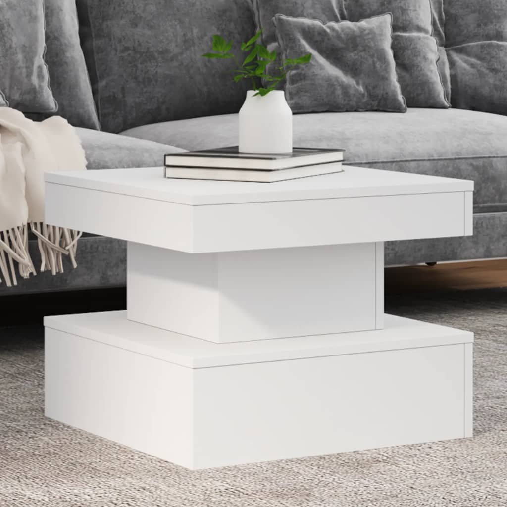 Coffee Table With Led Lights 90X50X40 Cm