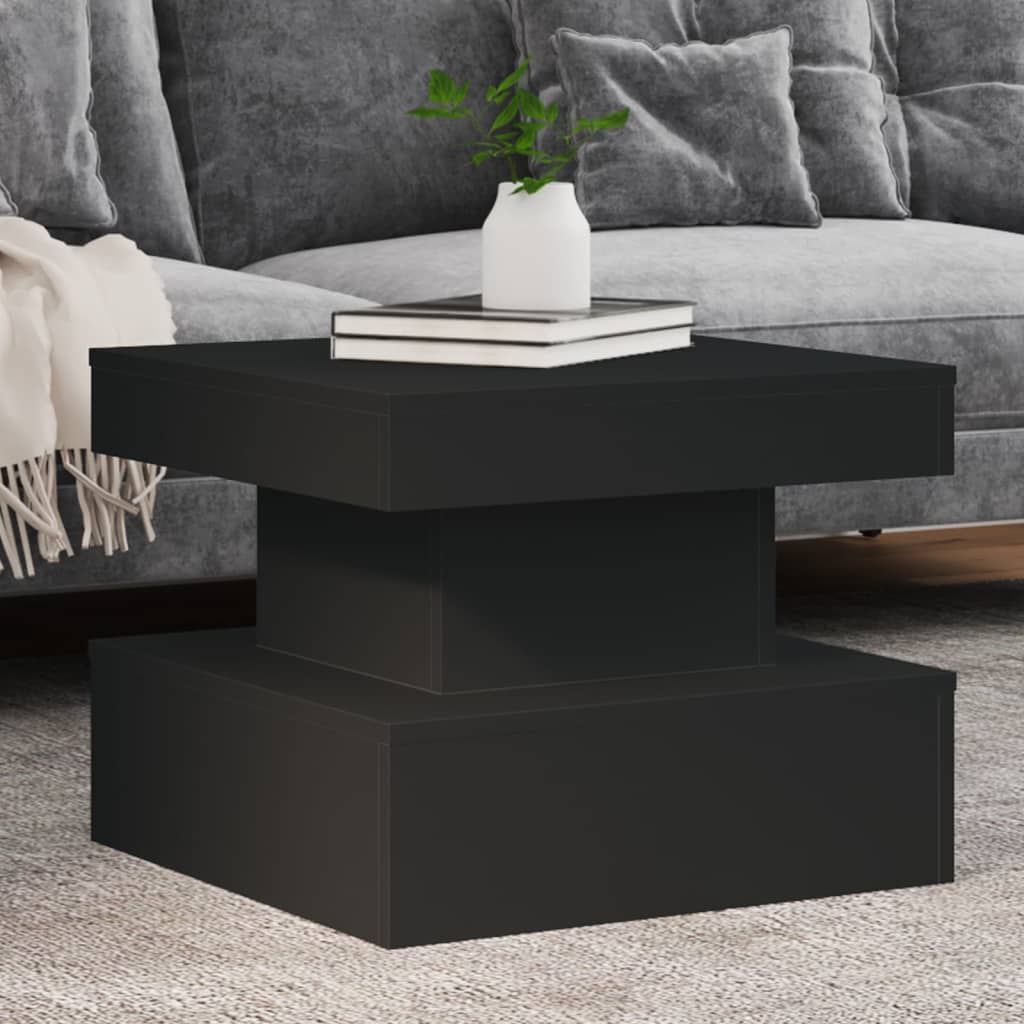Coffee Table With Led Lights 90X50X40 Cm