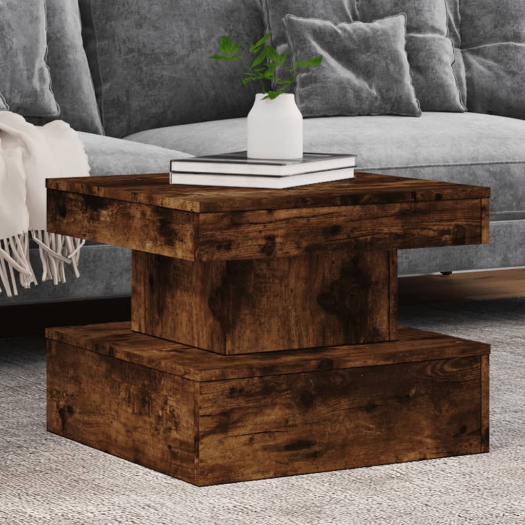 Coffee Table With Led Lights 90X50X40 Cm