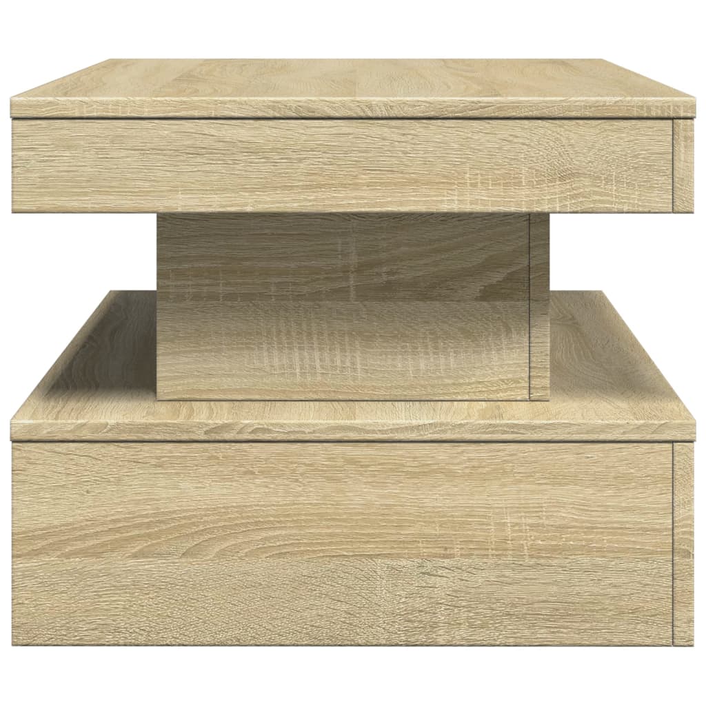 Coffee Table With Led Lights 90X50X40 Cm