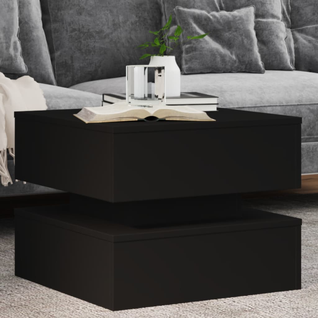 Coffee Table With Led Lights 90X50X40 Cm