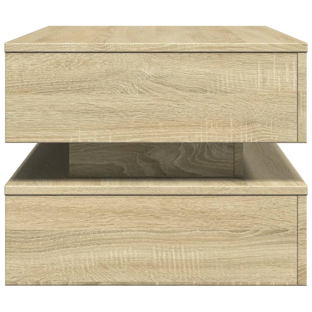 Coffee Table With Led Lights 90X50X40 Cm
