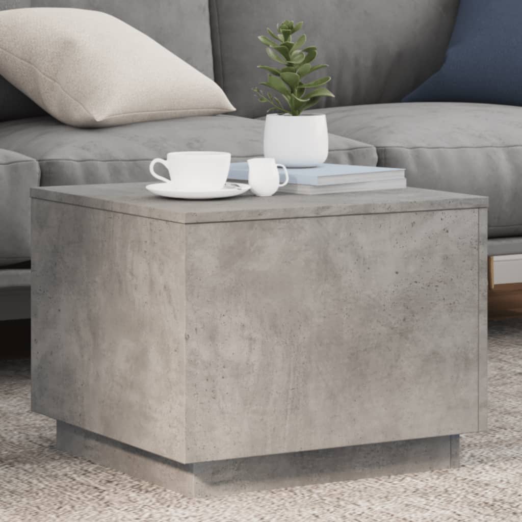 Coffee Table With Led Lights 90X50X40 Cm