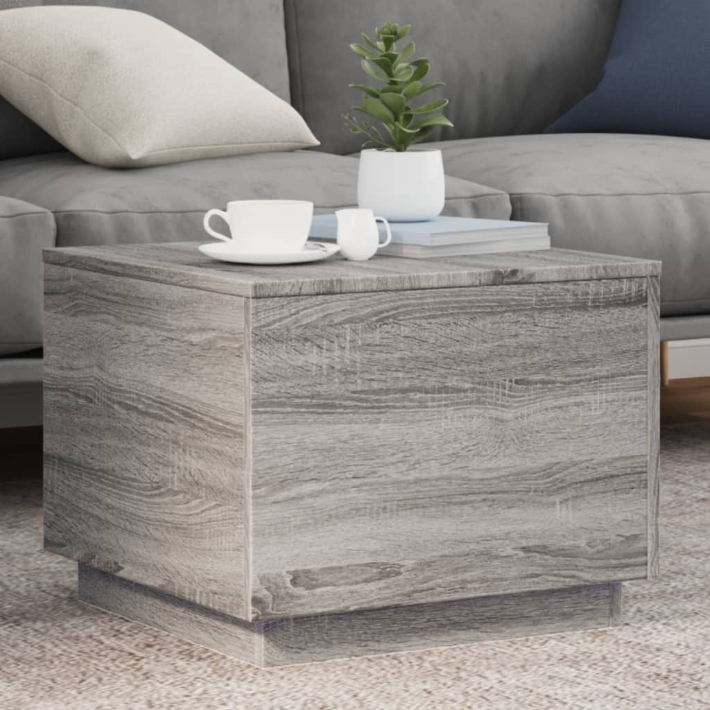 Coffee Table With Led Lights 90X50X40 Cm