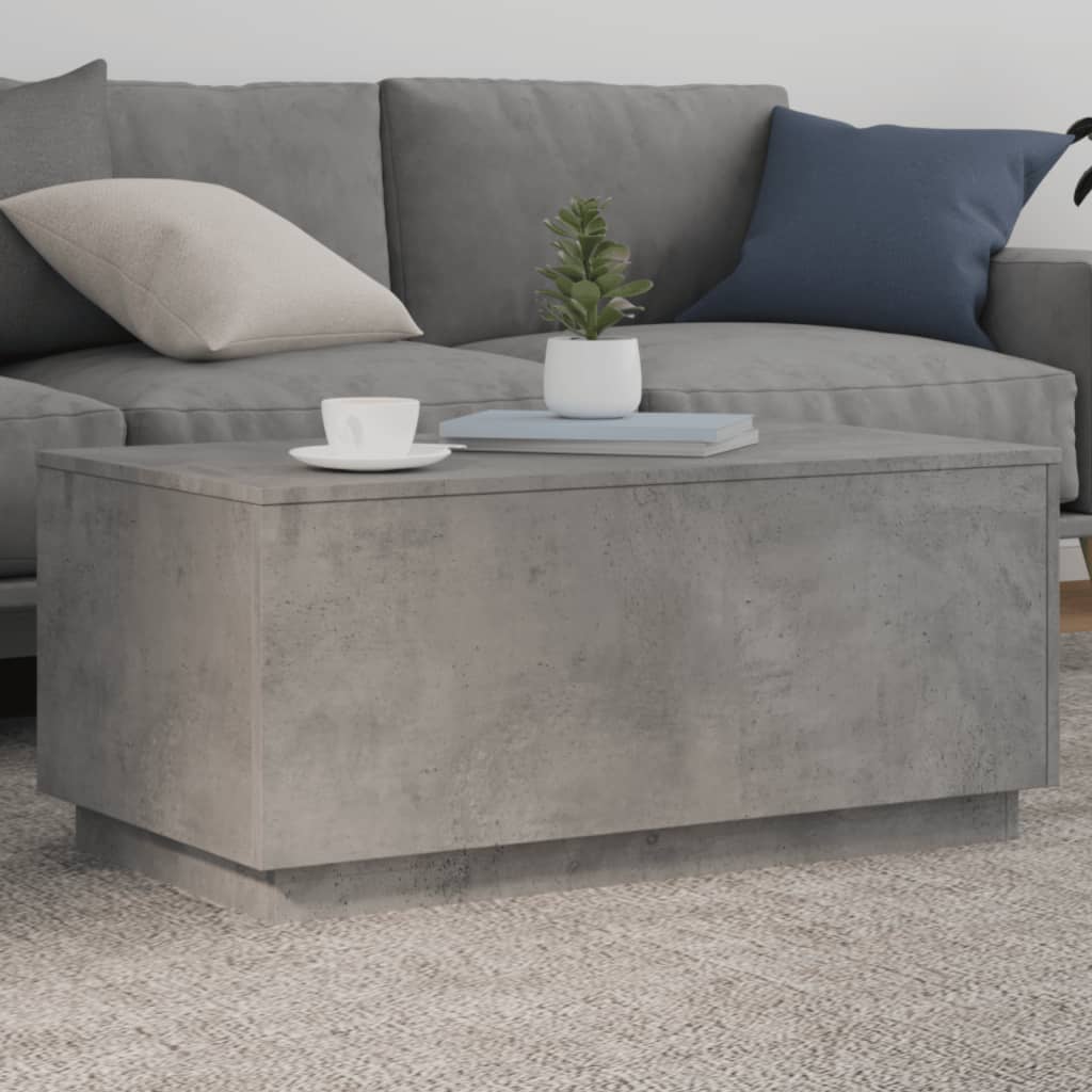 Coffee Table With Led Lights 90X50X40 Cm