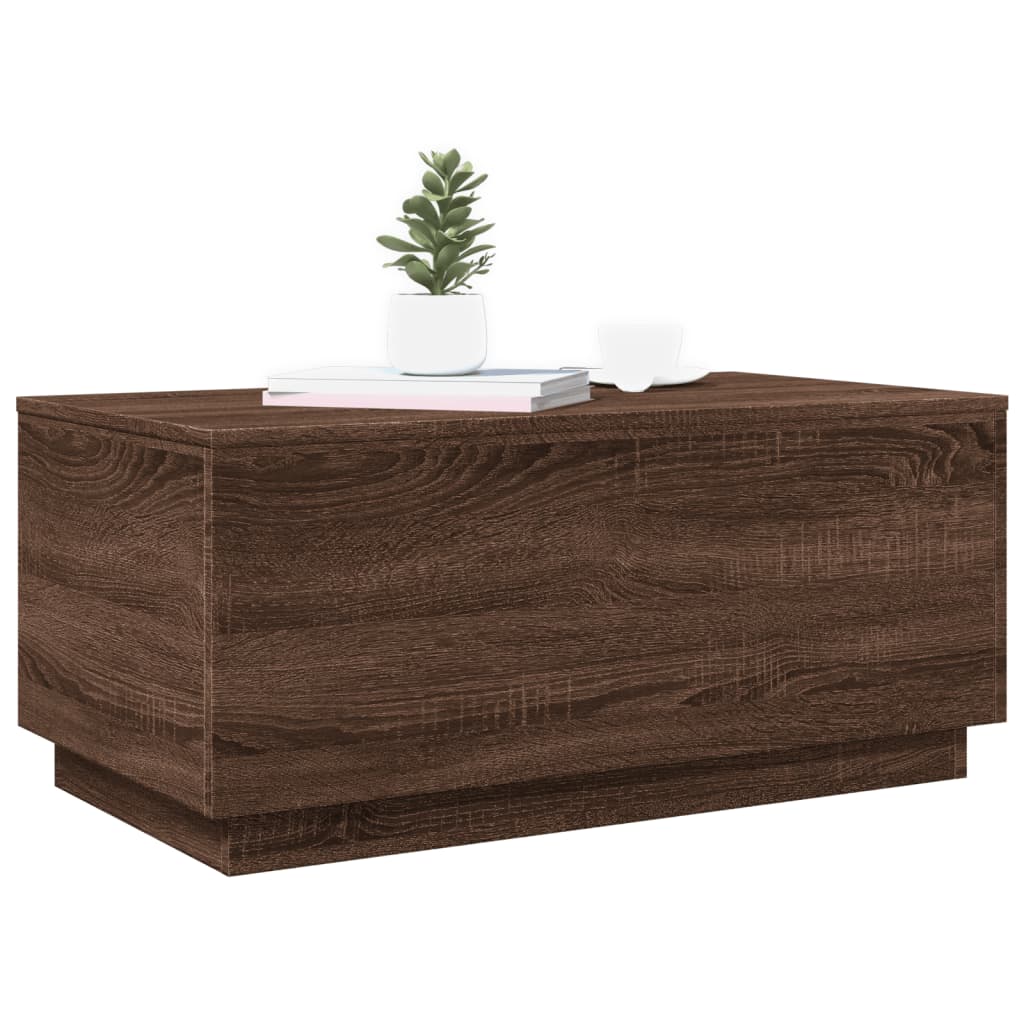 Coffee Table With Led Lights 90X50X40 Cm