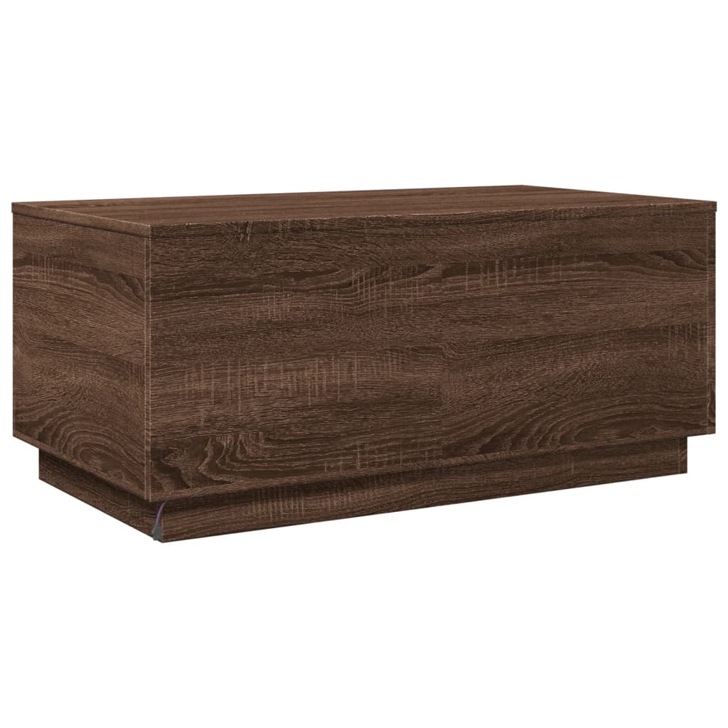 Coffee Table With Led Lights 90X50X40 Cm