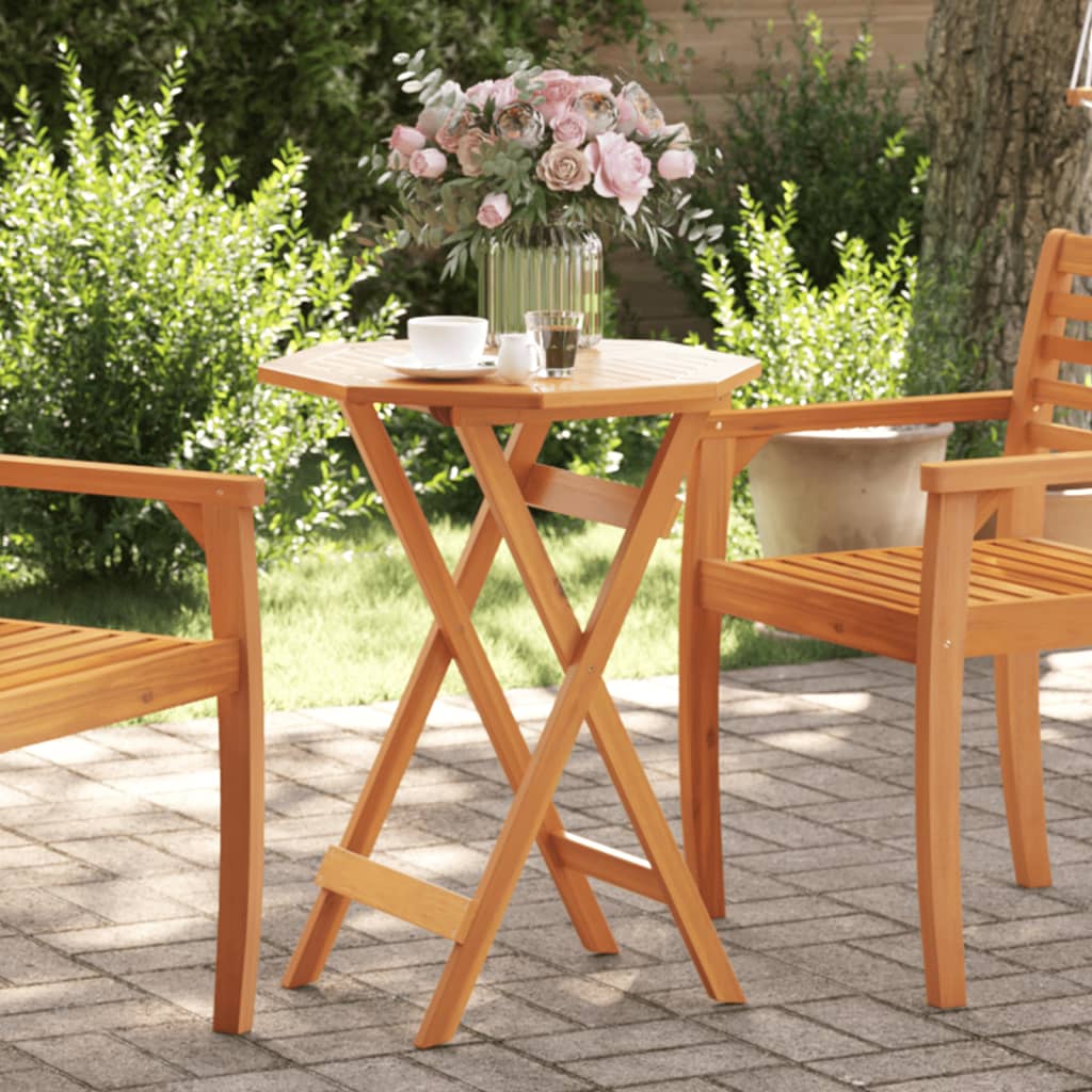 Folding Garden Table Ø Solid Wood Acacia