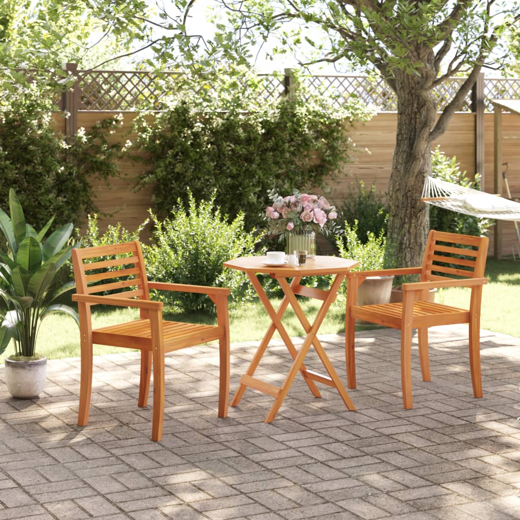 Folding Garden Table Ø Solid Wood Acacia