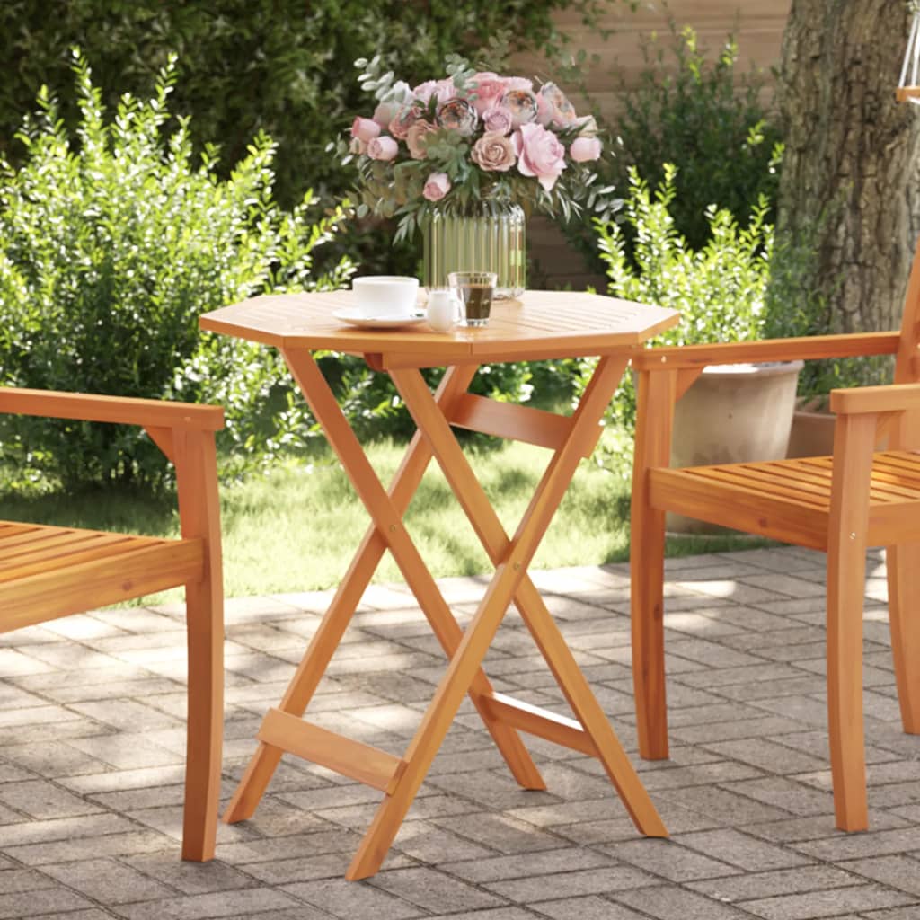 Folding Garden Table Ø Solid Wood Acacia