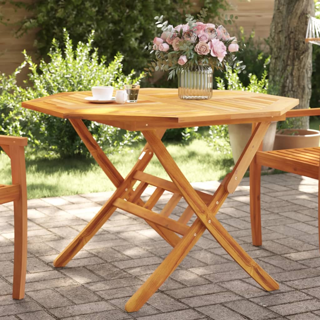 Folding Garden Table Ø Solid Wood Acacia