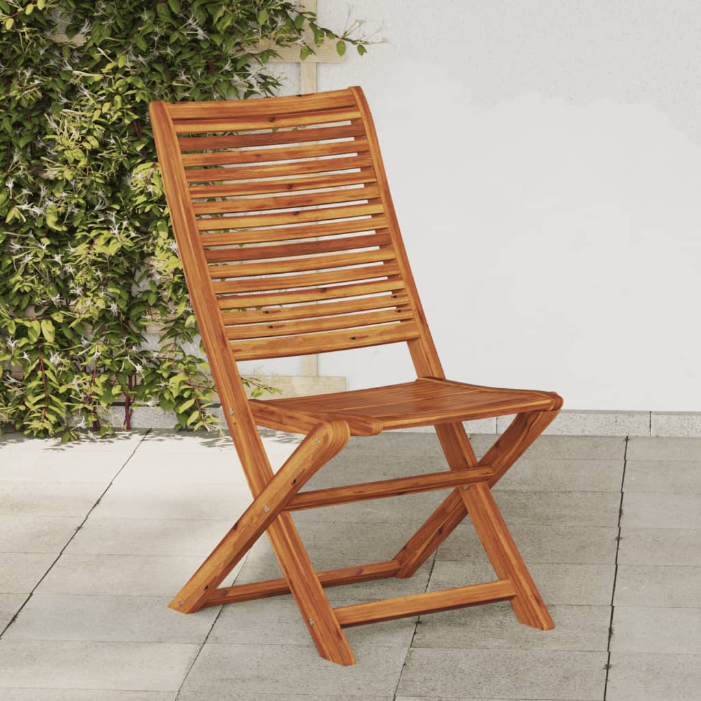 Folding Garden Chairs 2 Pcs Solid Wood Acacia