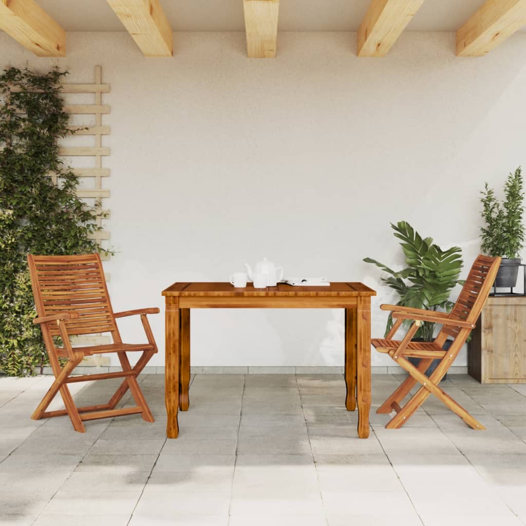 Folding Garden Chairs 2 Pcs Solid Wood Acacia