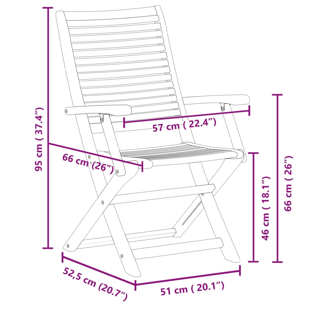 Folding Garden Chairs 2 Pcs Solid Wood Acacia