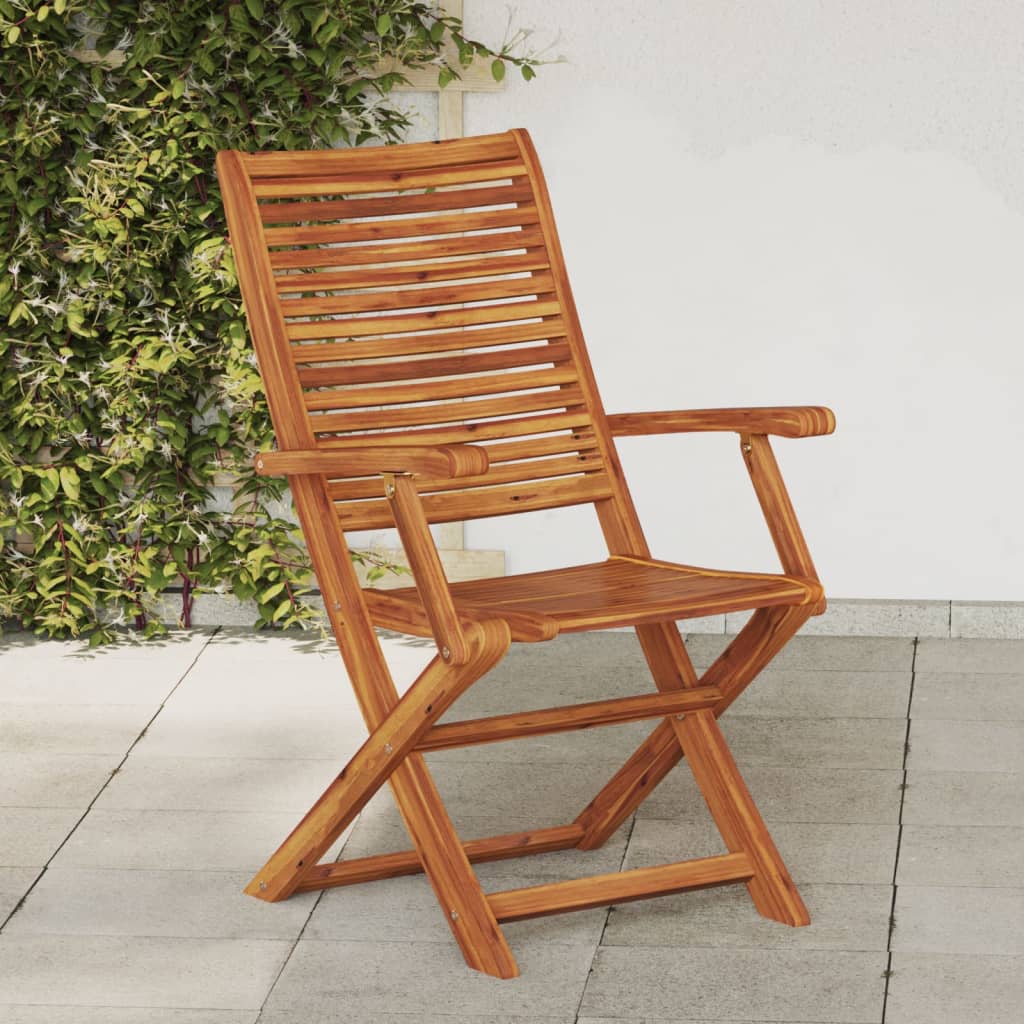 Folding Garden Chairs 2 Pcs Solid Wood Acacia