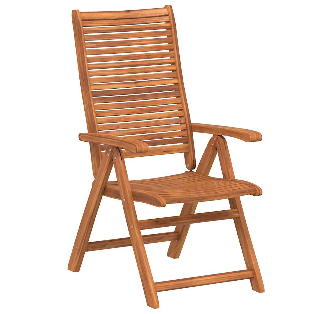 Reclining Folding Garden Chairs 2 Pcs Solid Wood Acacia