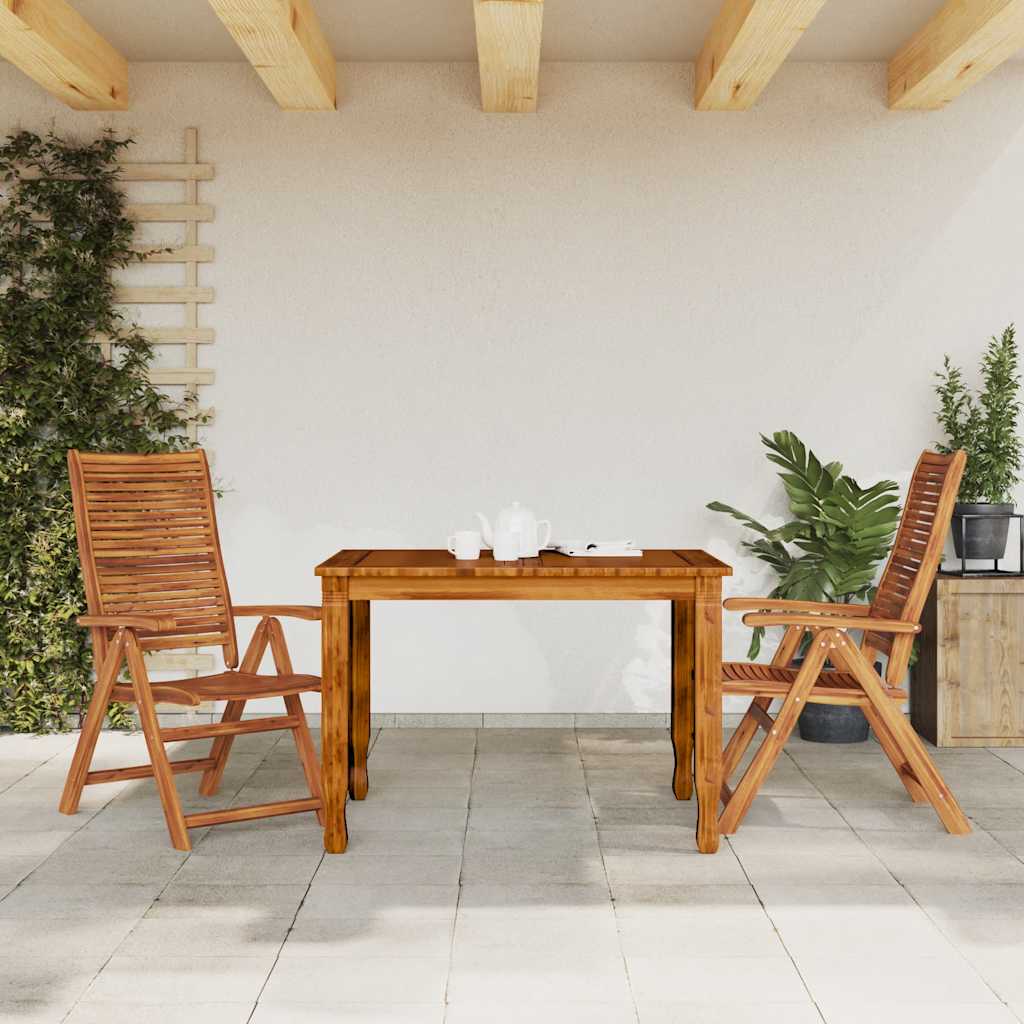 Reclining Folding Garden Chairs 2 Pcs Solid Wood Acacia