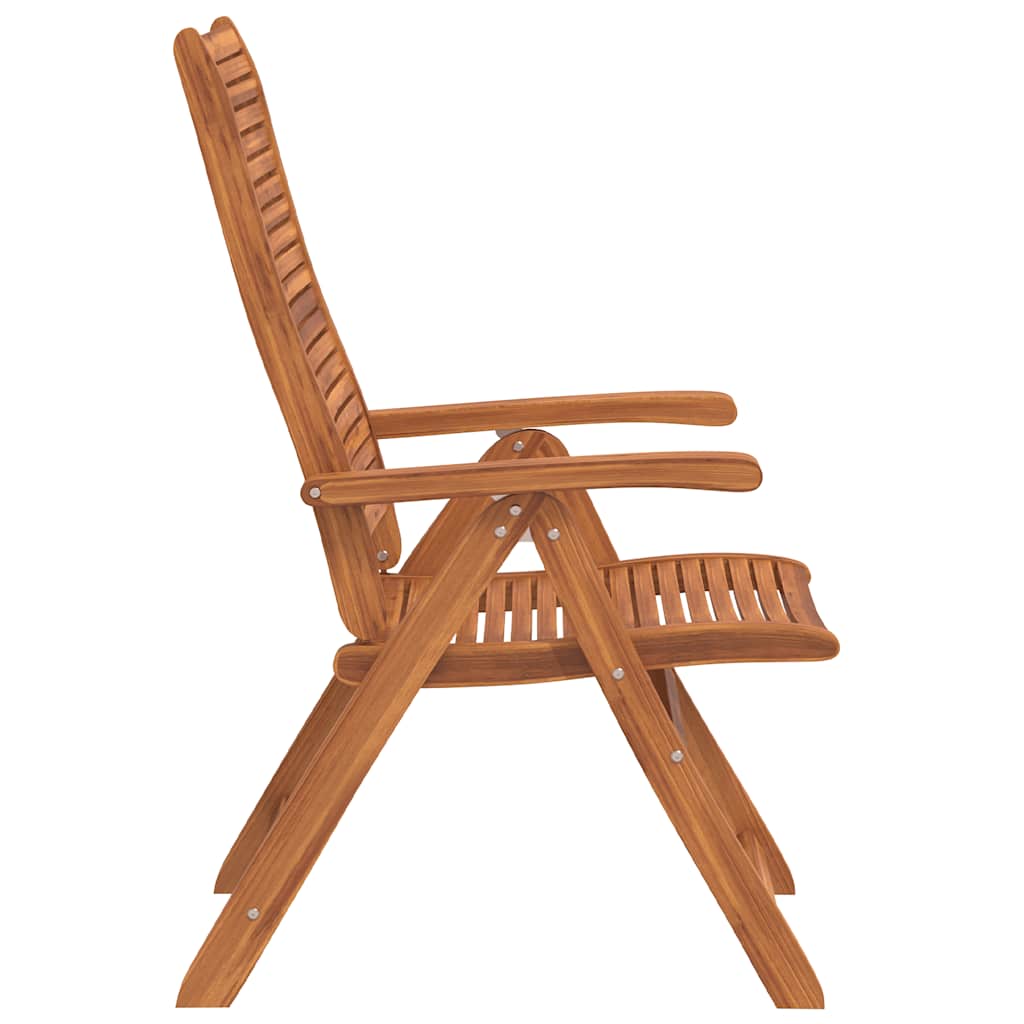 Reclining Folding Garden Chairs 2 Pcs Solid Wood Acacia