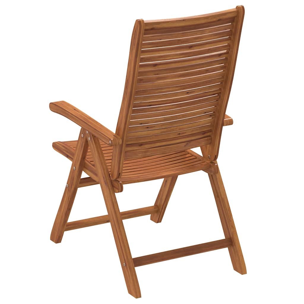 Reclining Folding Garden Chairs 2 Pcs Solid Wood Acacia