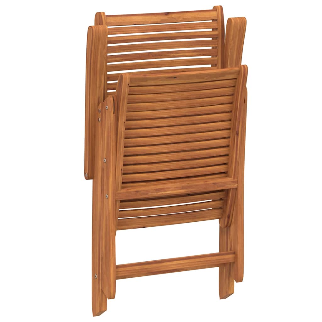 Reclining Folding Garden Chairs 2 Pcs Solid Wood Acacia