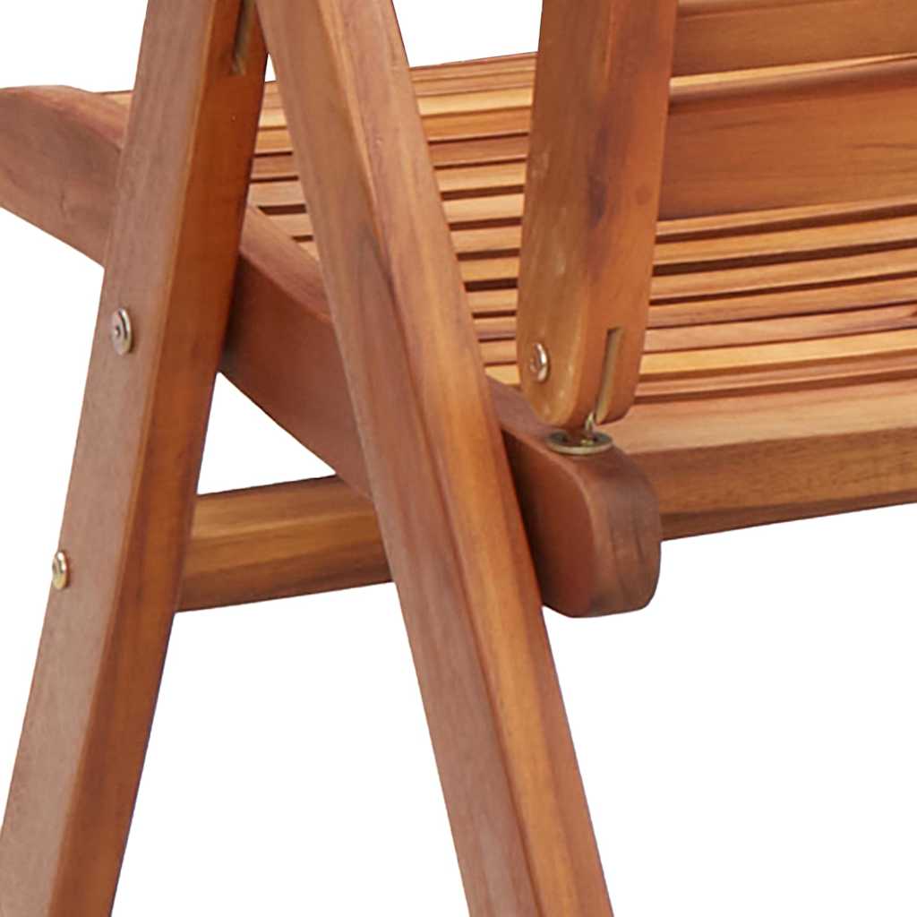Reclining Folding Garden Chairs 2 Pcs Solid Wood Acacia