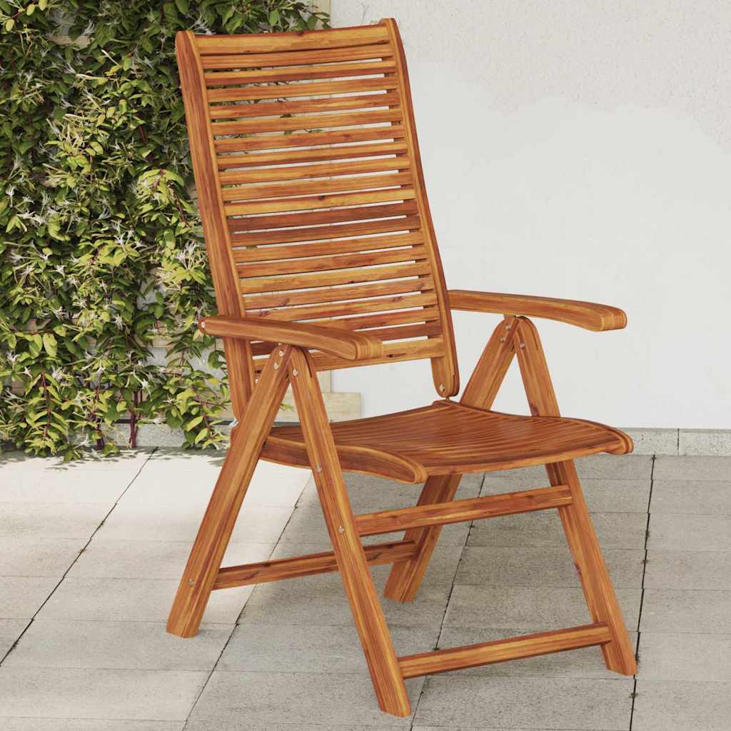 Reclining Folding Garden Chairs 2 Pcs Solid Wood Acacia