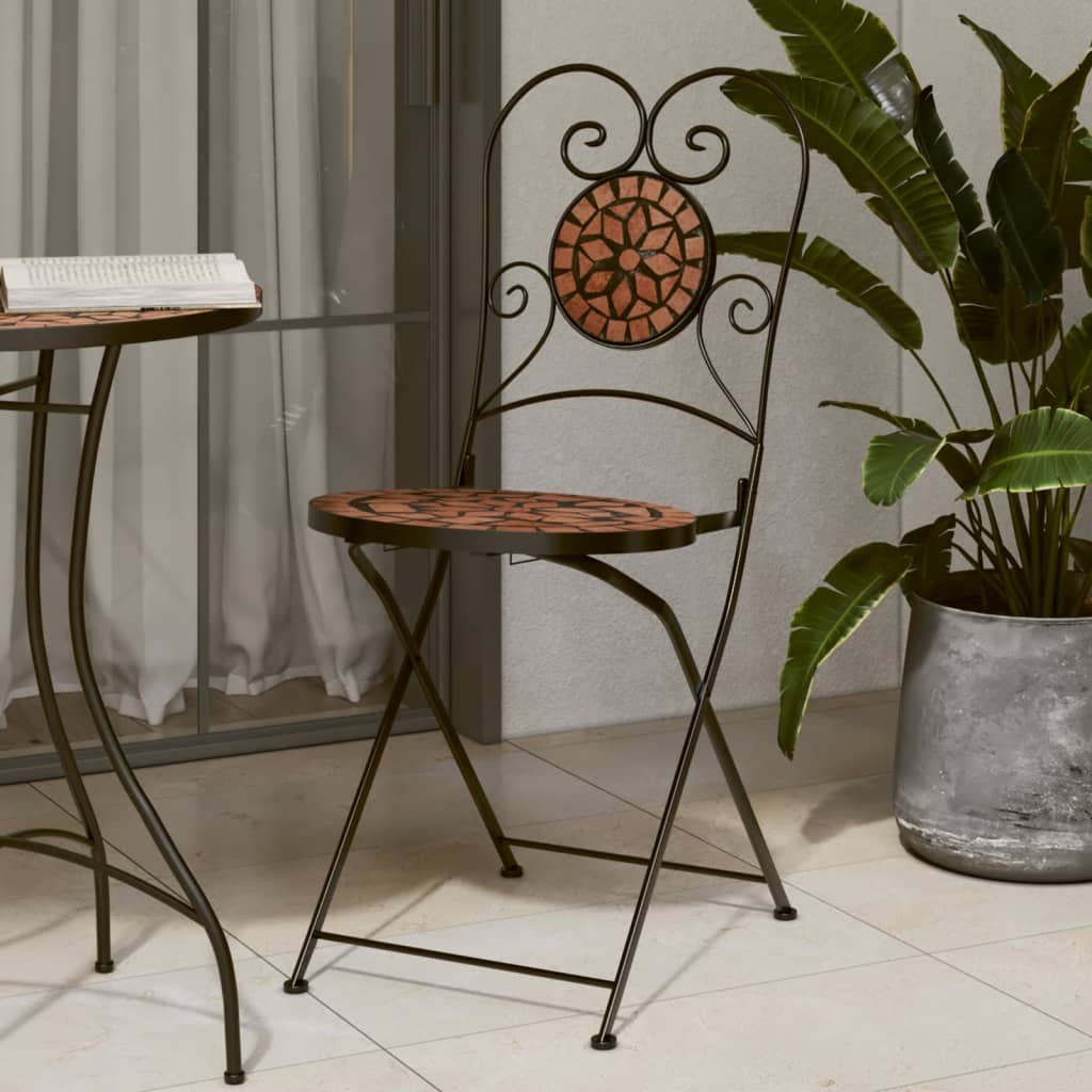 Bistro Chairs Foldable 2 Pcs Ceramic
