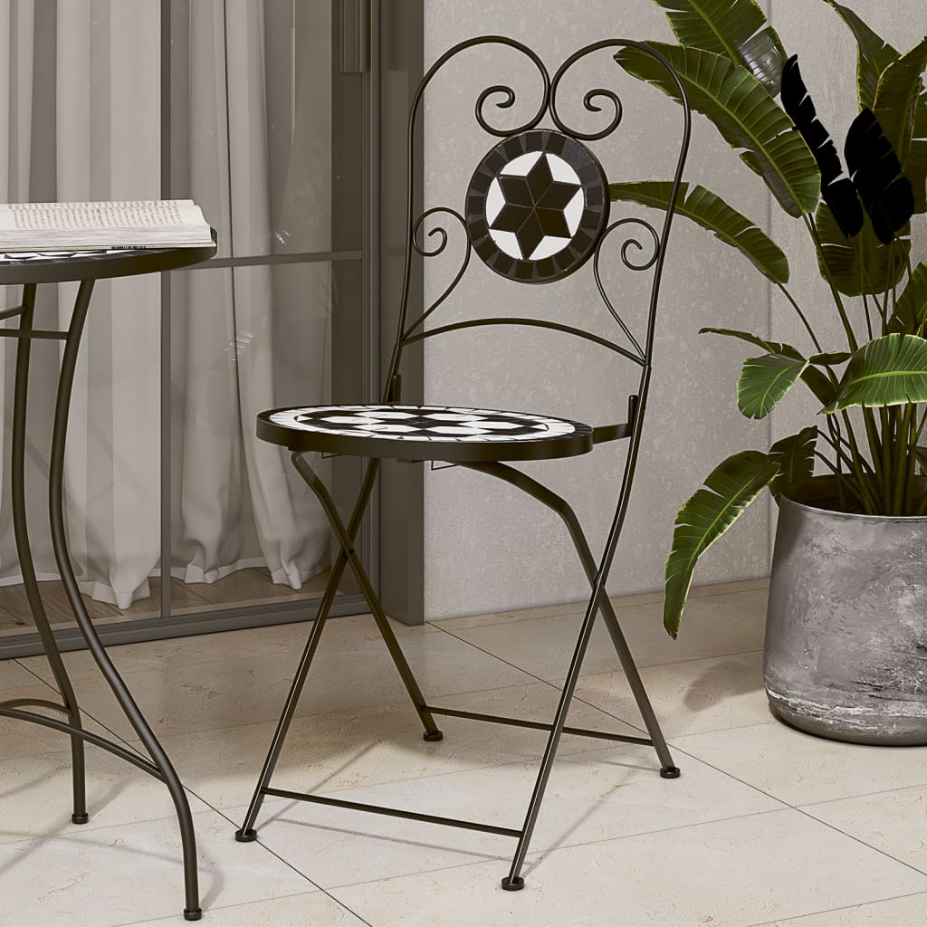 Bistro Chairs Foldable 2 Pcs Ceramic