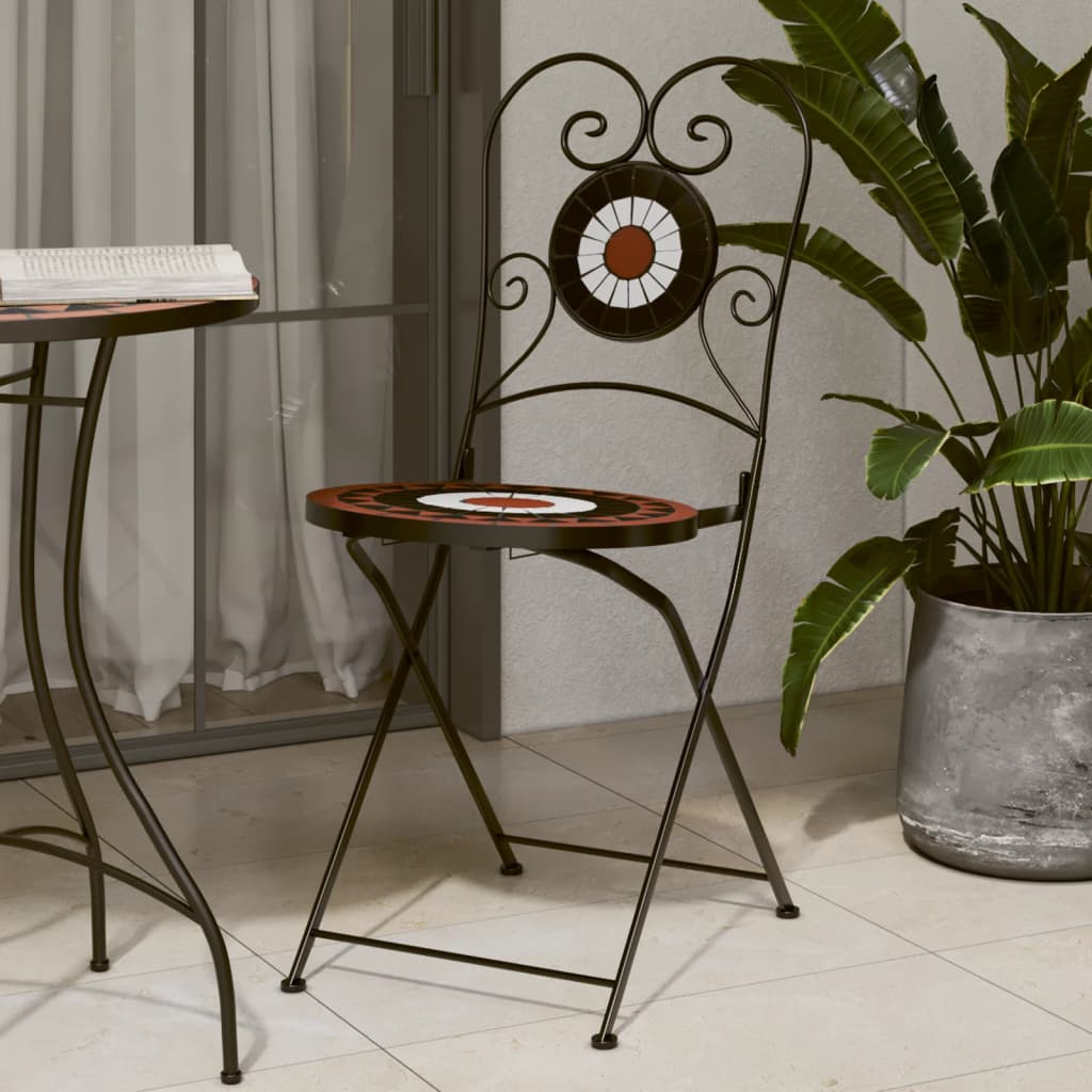 Bistro Chairs Foldable 2 Pcs Ceramic