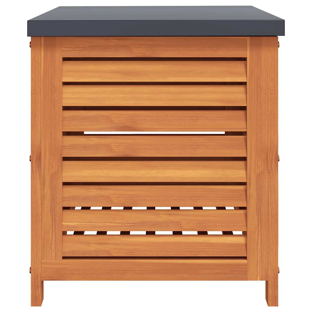 Outdoor Storage Boxes Garden Box Solid Wood Eucalyptus metal 60 x 50 x 55 cm 60