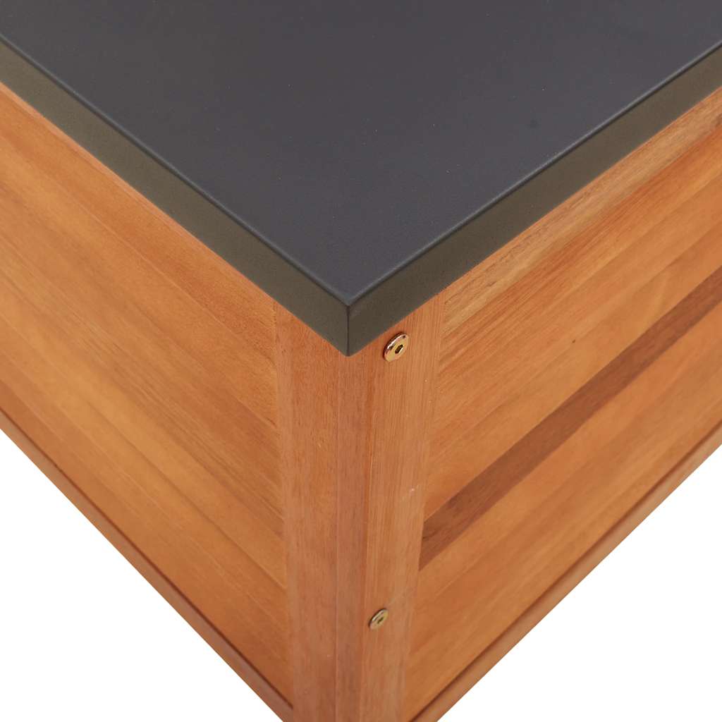Outdoor Storage Boxes Garden Box Solid Wood Eucalyptus metal 60 x 50 x 55 cm 60