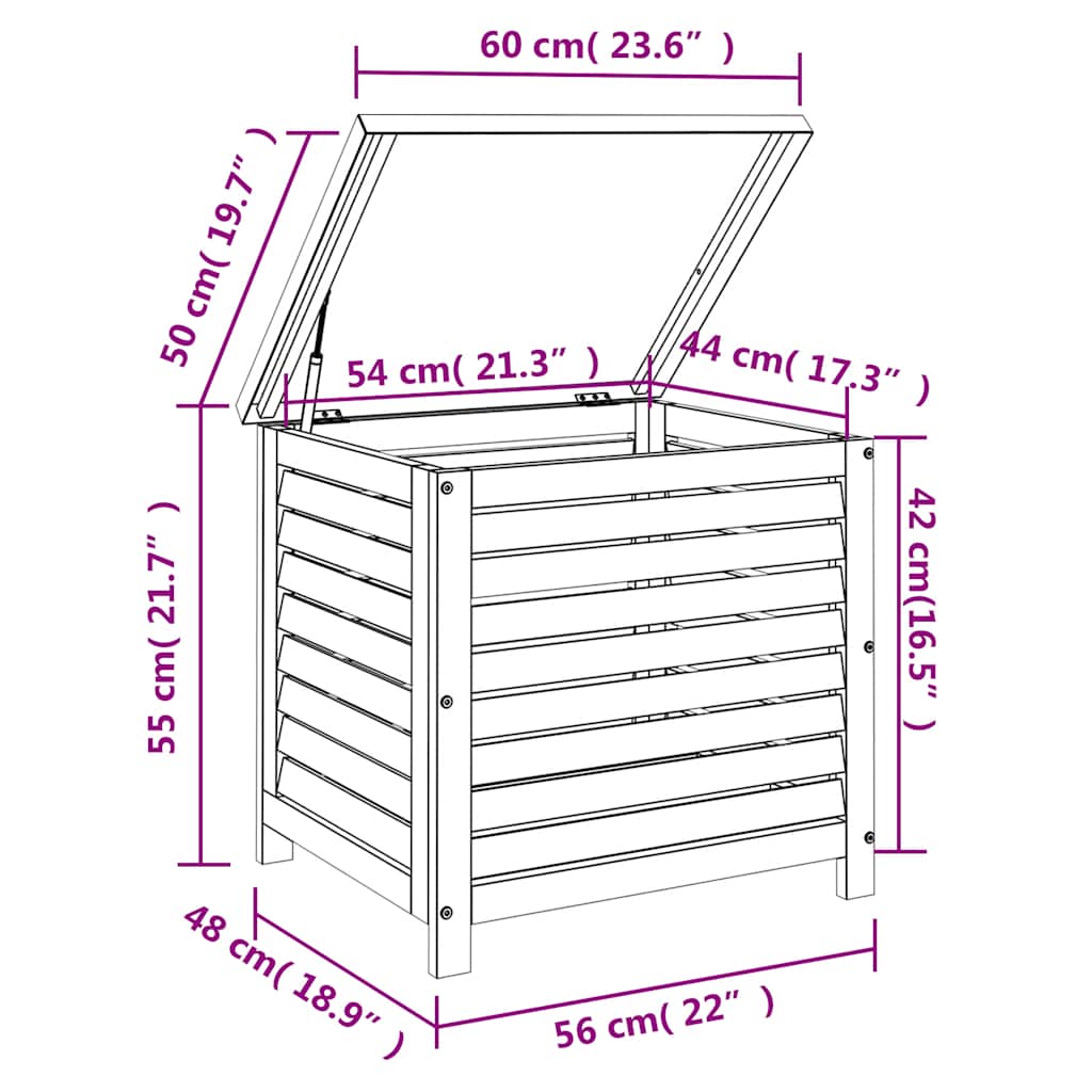 Garden Storage Box Solid Wood Eucalyptus