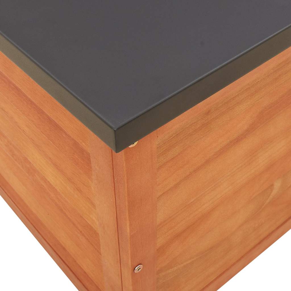 Outdoor Storage Boxes Garden Box Solid Wood Eucalyptus metal 60 x 50 x 55 cm 60