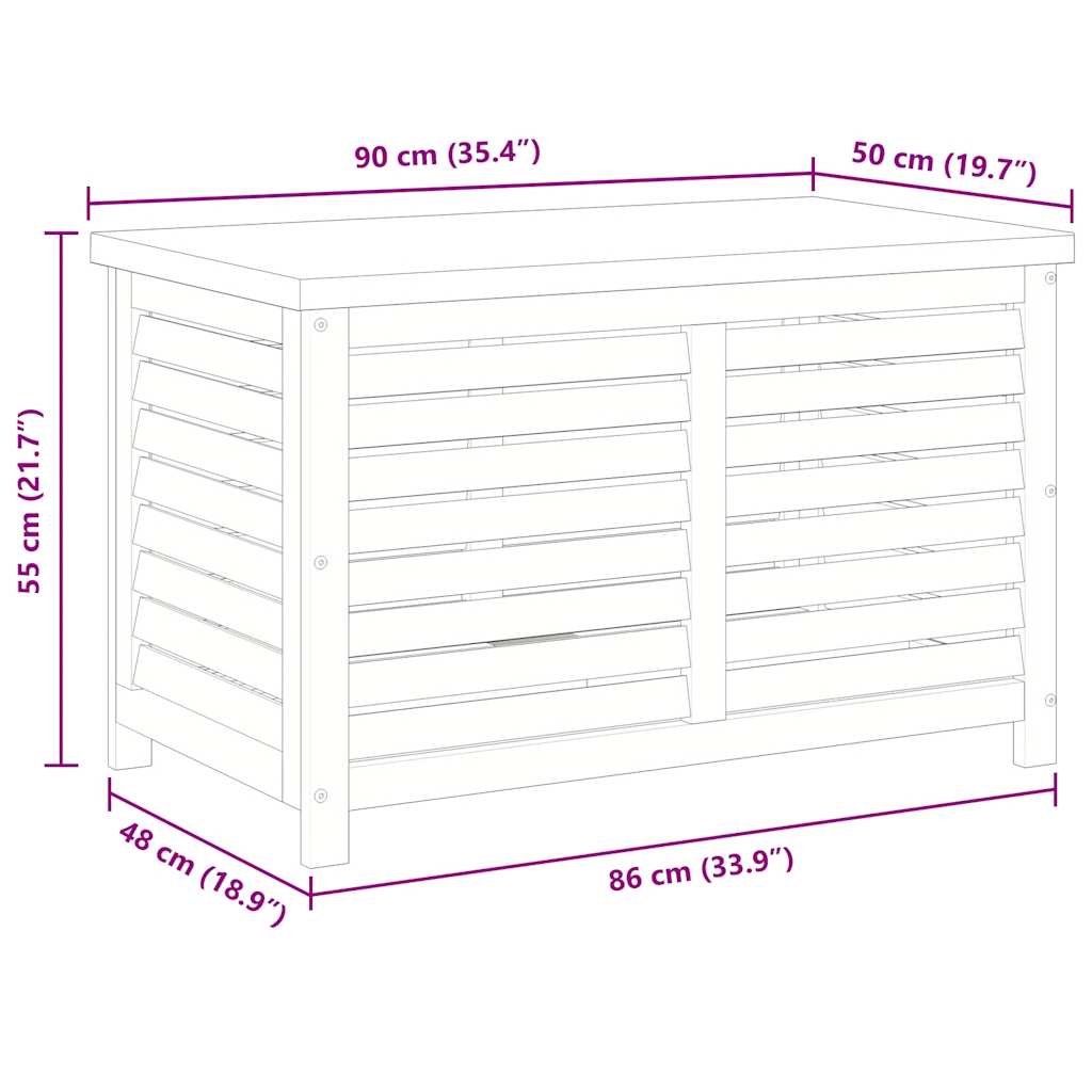 Outdoor Storage Boxes Garden Box Solid Wood Eucalyptus metal 60 x 50 x 55 cm 60