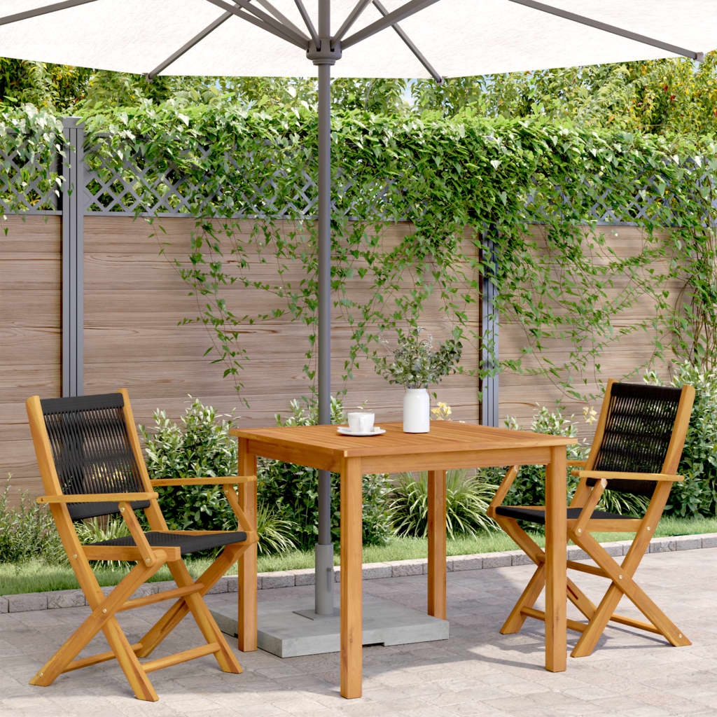 Garden Chairs 2 Pcs Solid Wood Acacia And Polypropylene