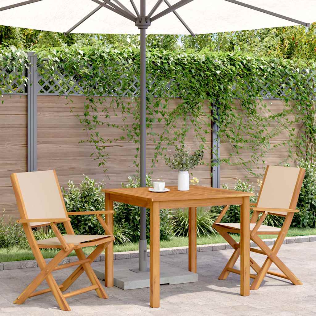 Garden Chairs 2 Pcs Solid Wood Acacia And Fabric