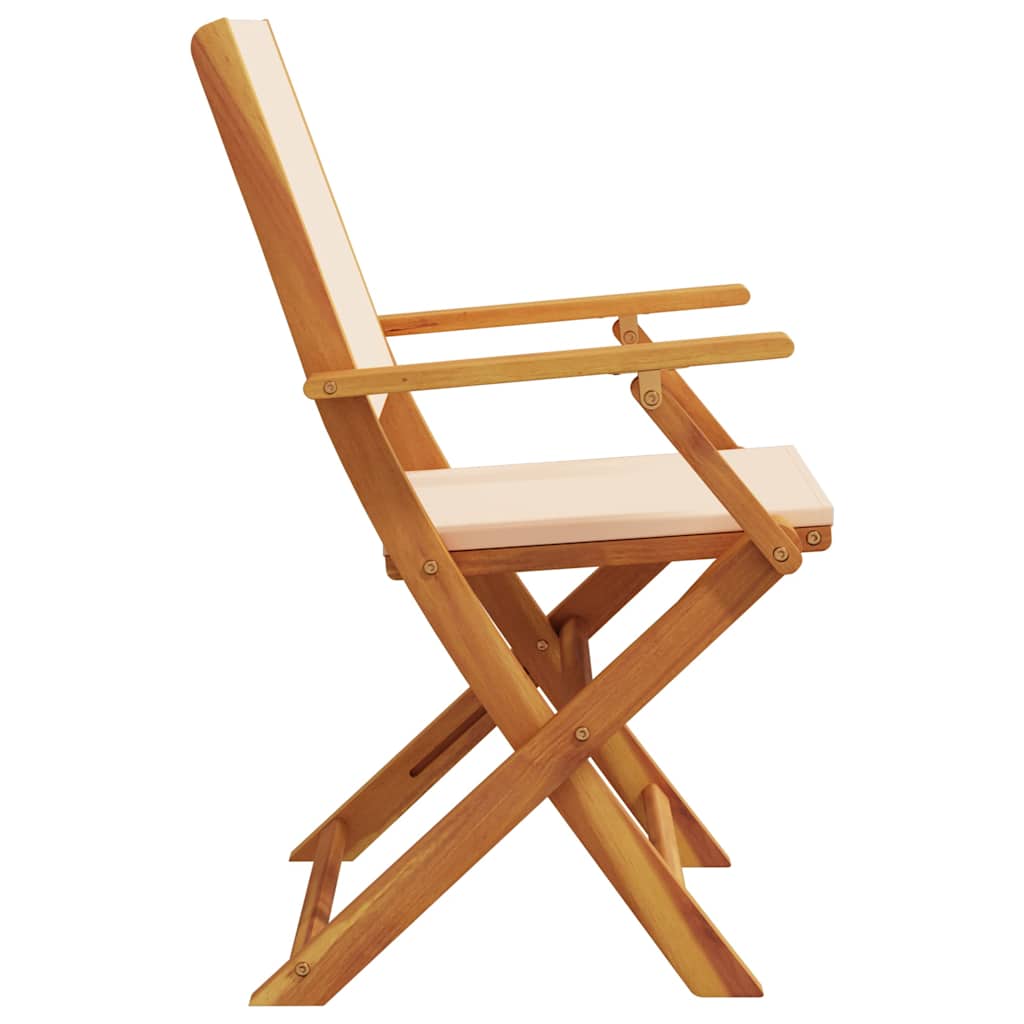 Garden Chairs 2 Pcs Solid Wood Acacia And Fabric