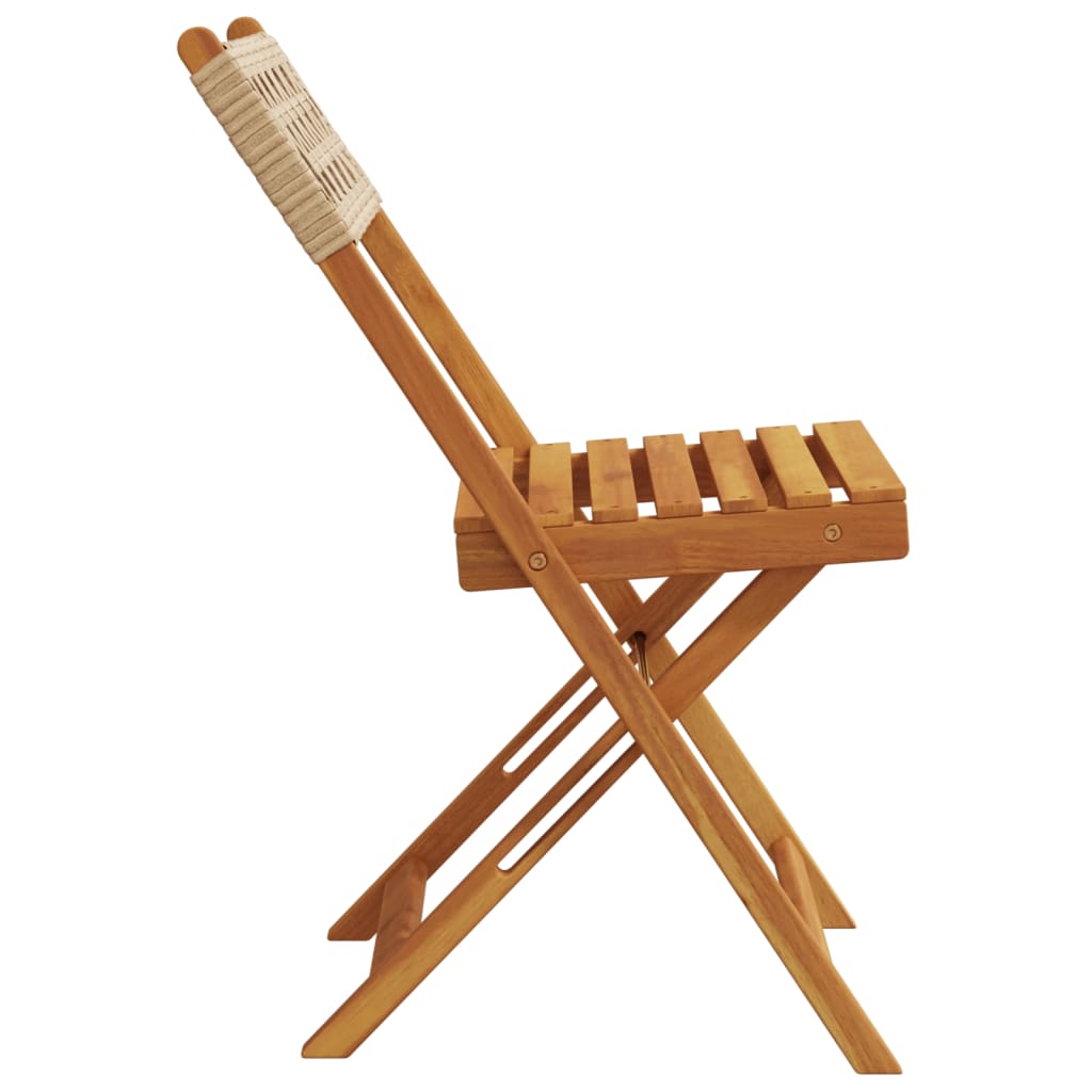 Bistro Chairs 2 Pcs Solid Wood Acacia And Poly Rattan