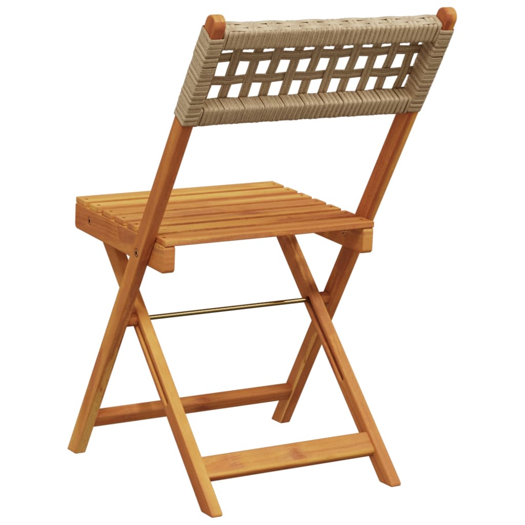 Bistro Chairs 2 Pcs Solid Wood Acacia And Poly Rattan