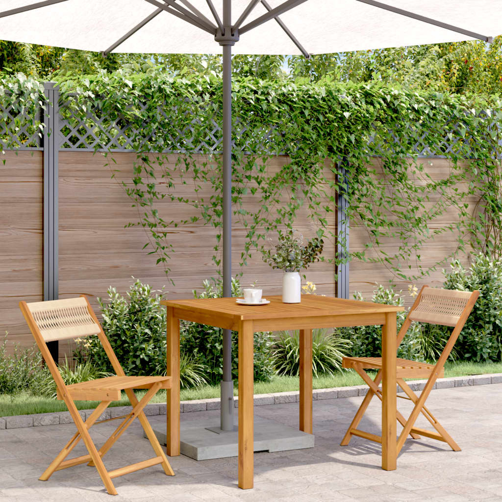 Bistro Chairs 2 Pcs Solid Wood Acacia And Rope