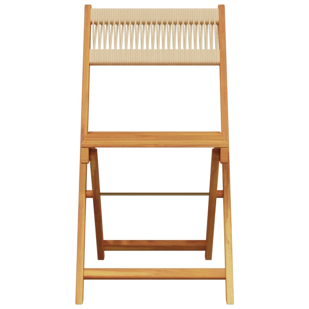 Bistro Chairs 2 Pcs Solid Wood Acacia And Rope