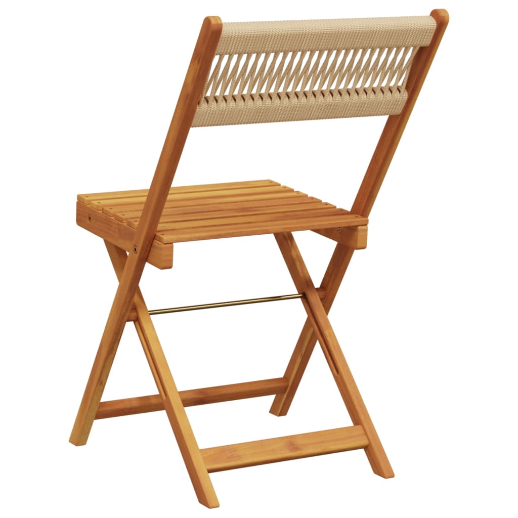 Bistro Chairs 2 Pcs Solid Wood Acacia And Rope