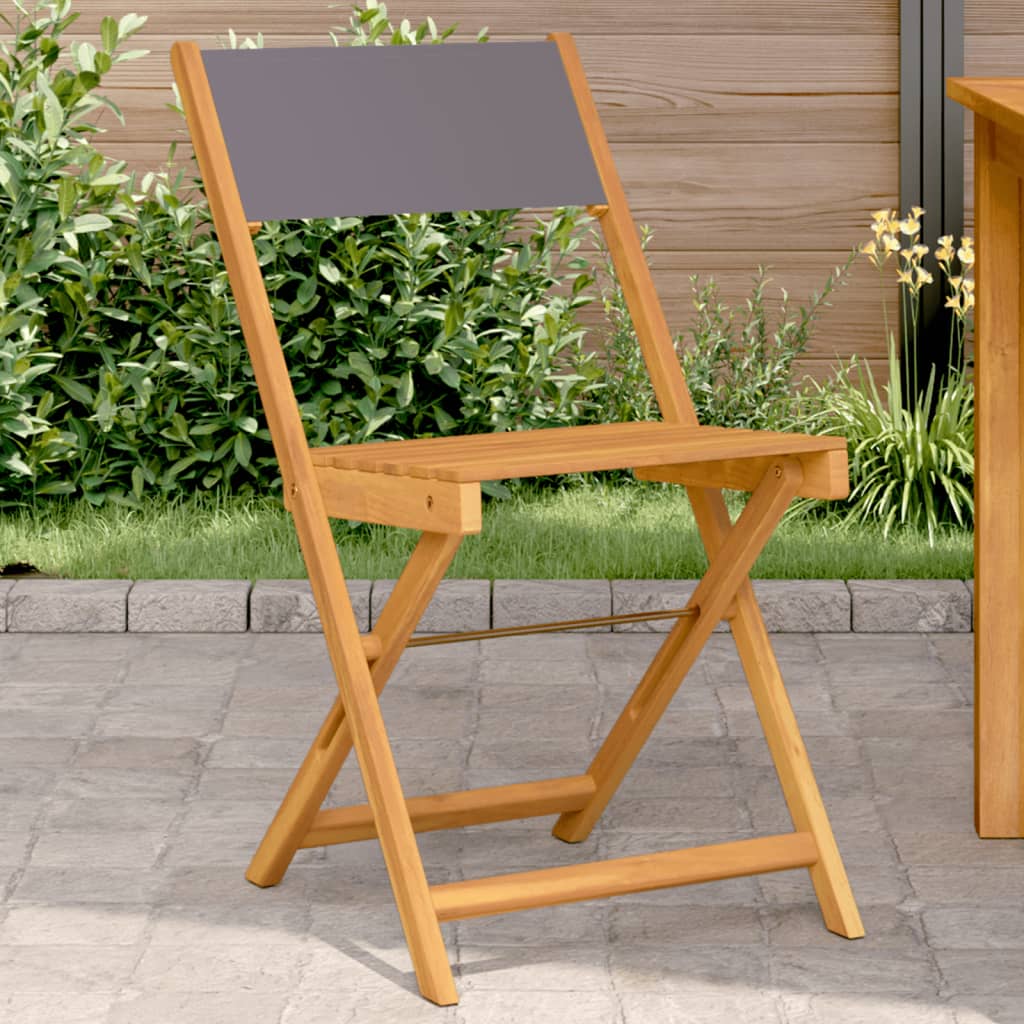 Bistro Chairs 2 Pcs Solid Wood Acacia And Fabric