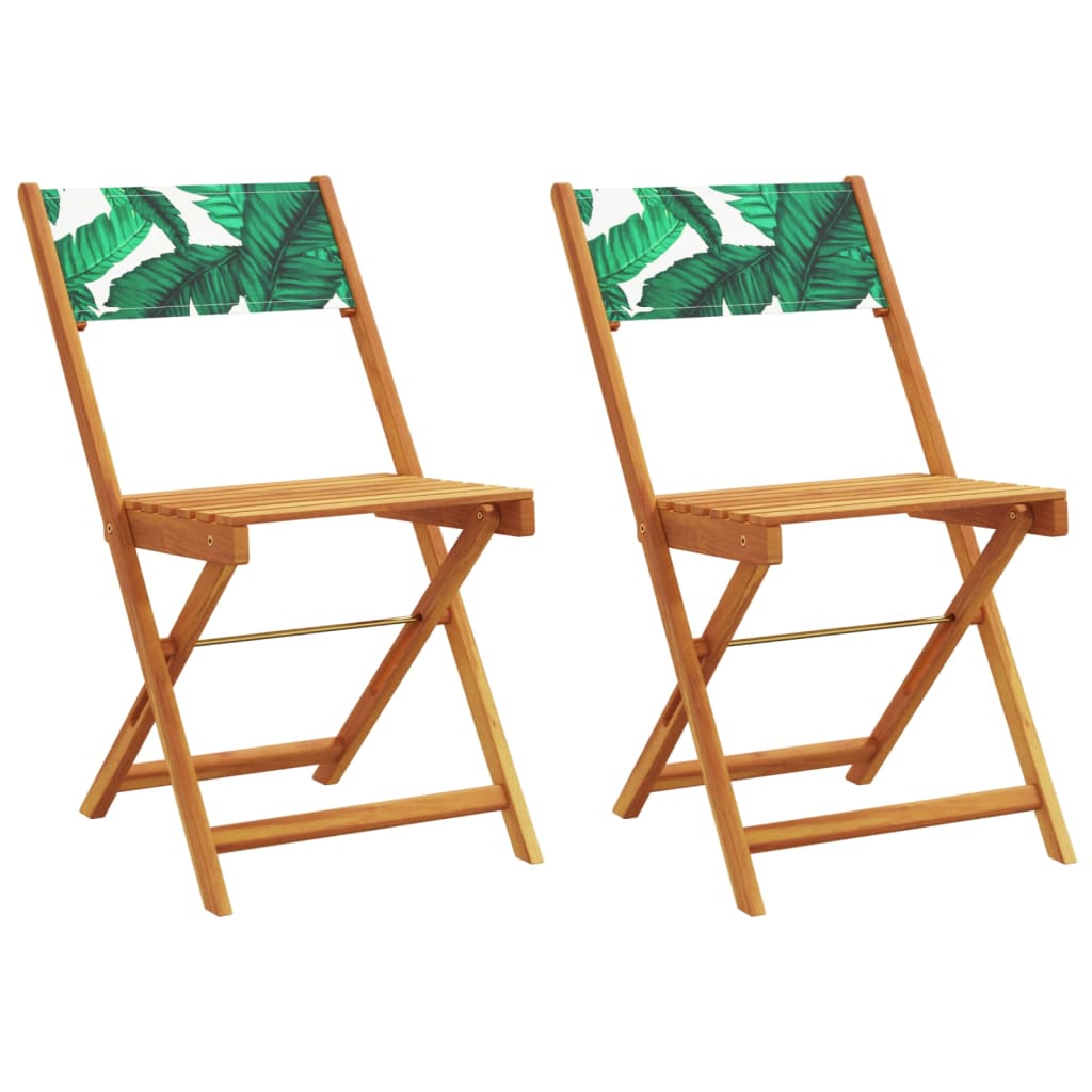 Bistro Chairs 2 Pcs Solid Wood Acacia And Fabric