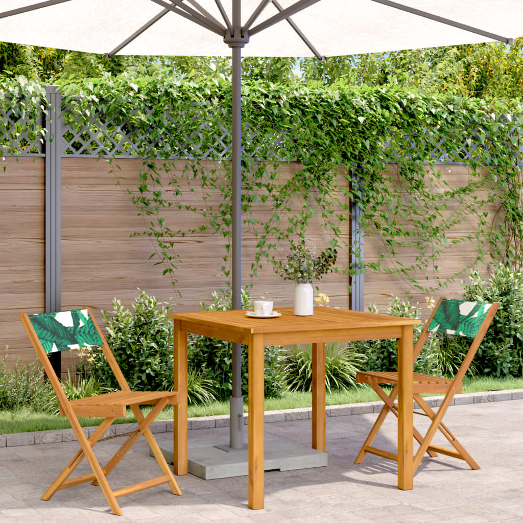 Bistro Chairs 2 Pcs Solid Wood Acacia And Fabric