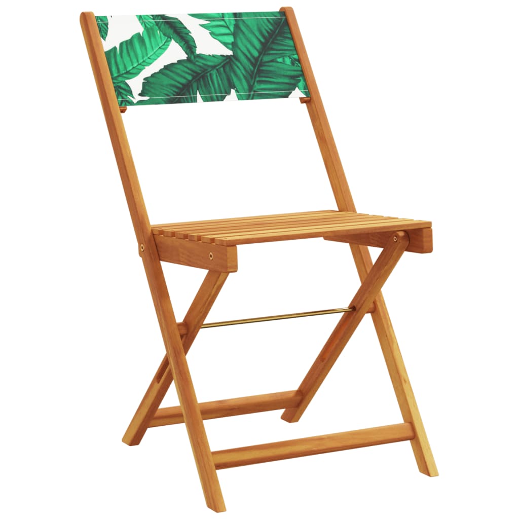 Bistro Chairs 2 Pcs Solid Wood Acacia And Fabric